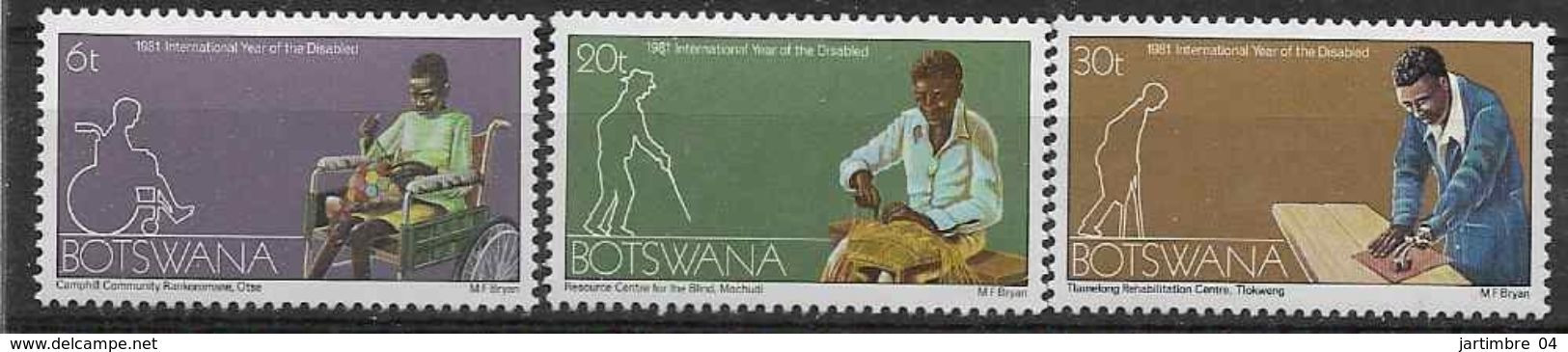 1981 BOTSWANA 422-24** Handicapés - Botswana (1966-...)