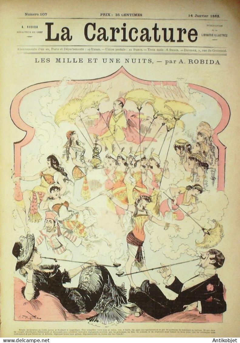 La Caricature 1882 N°107 Mille Et Une Nuits Robida Loys Gino - Revistas - Antes 1900