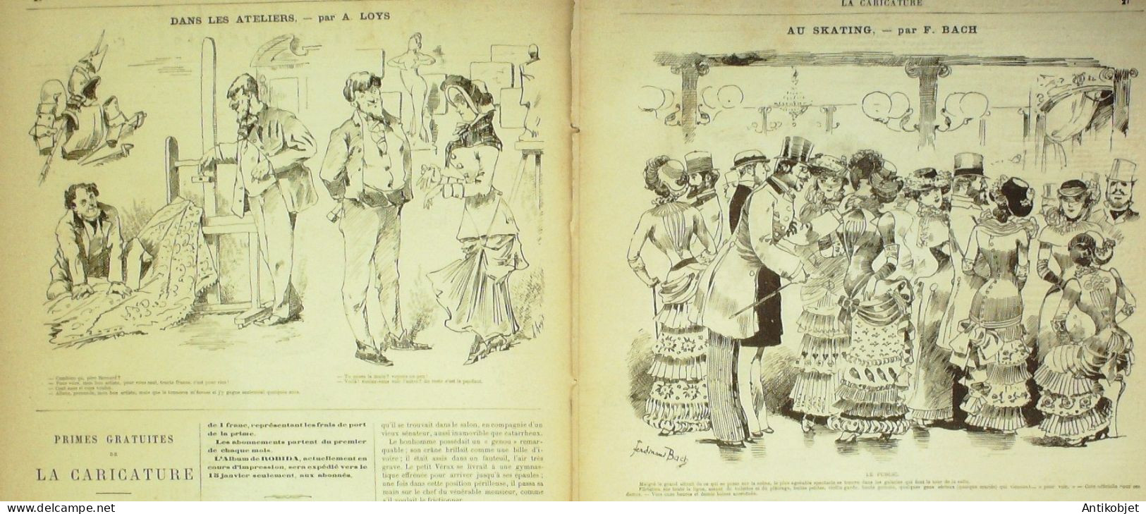 La Caricature 1882 N°108 Mystères De PAris Robida Skating Ballet Bach - Zeitschriften - Vor 1900