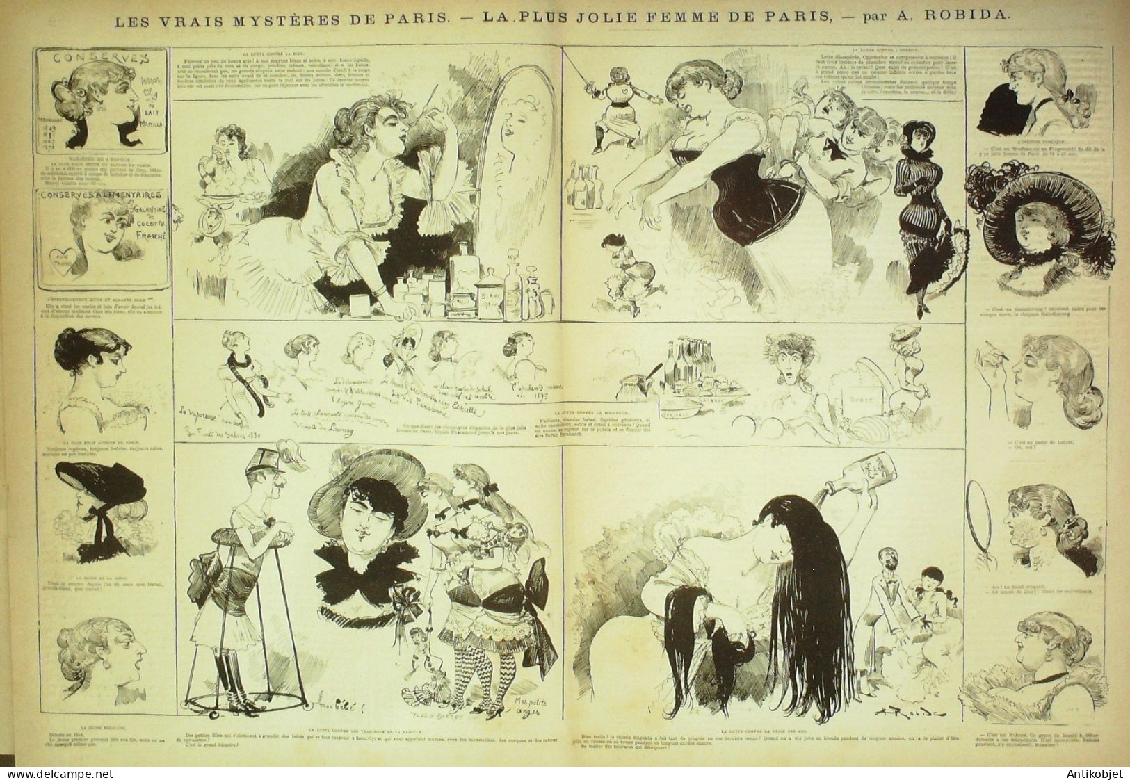La Caricature 1882 N°108 Mystères De PAris Robida Skating Ballet Bach - Revistas - Antes 1900