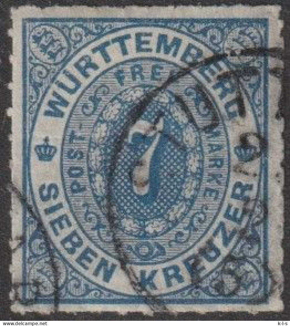 Altd.- Württemberg: 1869, Mi. Nr. 39, Freimarke: 7 Kr. Ziffer Im Oval. Gestpl./used - Gebraucht