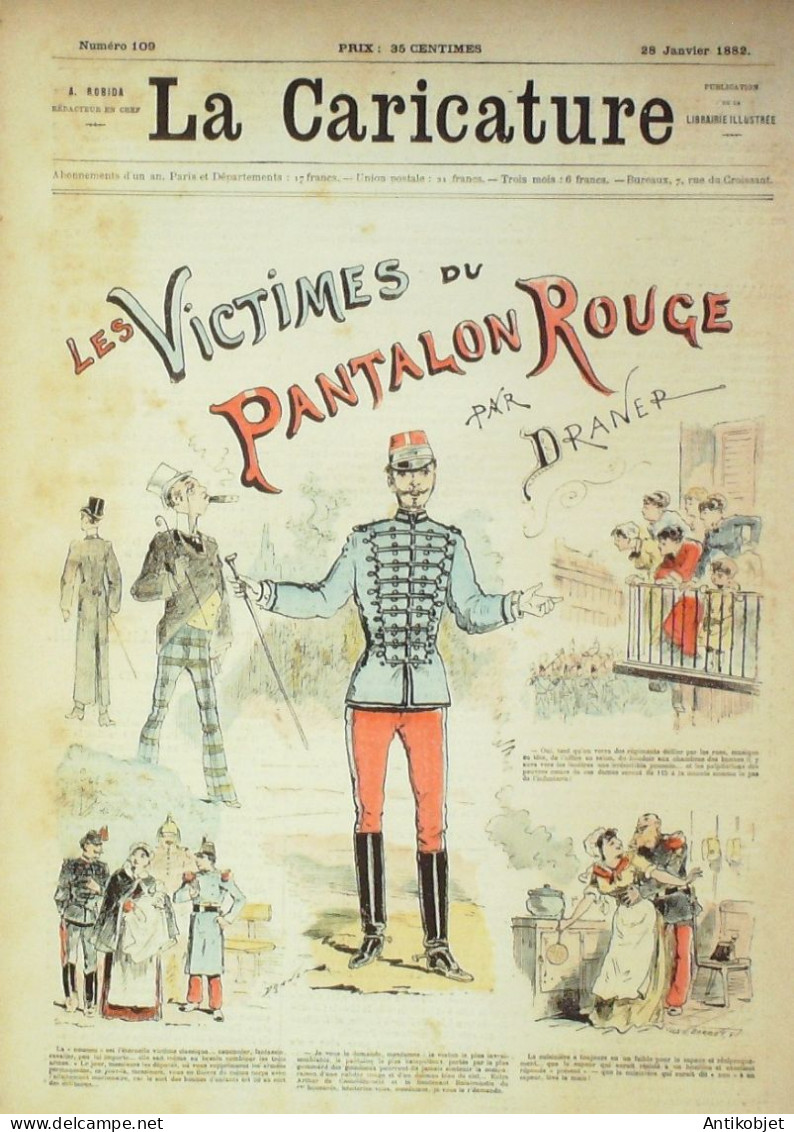 La Caricature 1882 N°109 Victimes Du Pantalon Rouge Draner Marchande De Poisson Loys - Revues Anciennes - Avant 1900