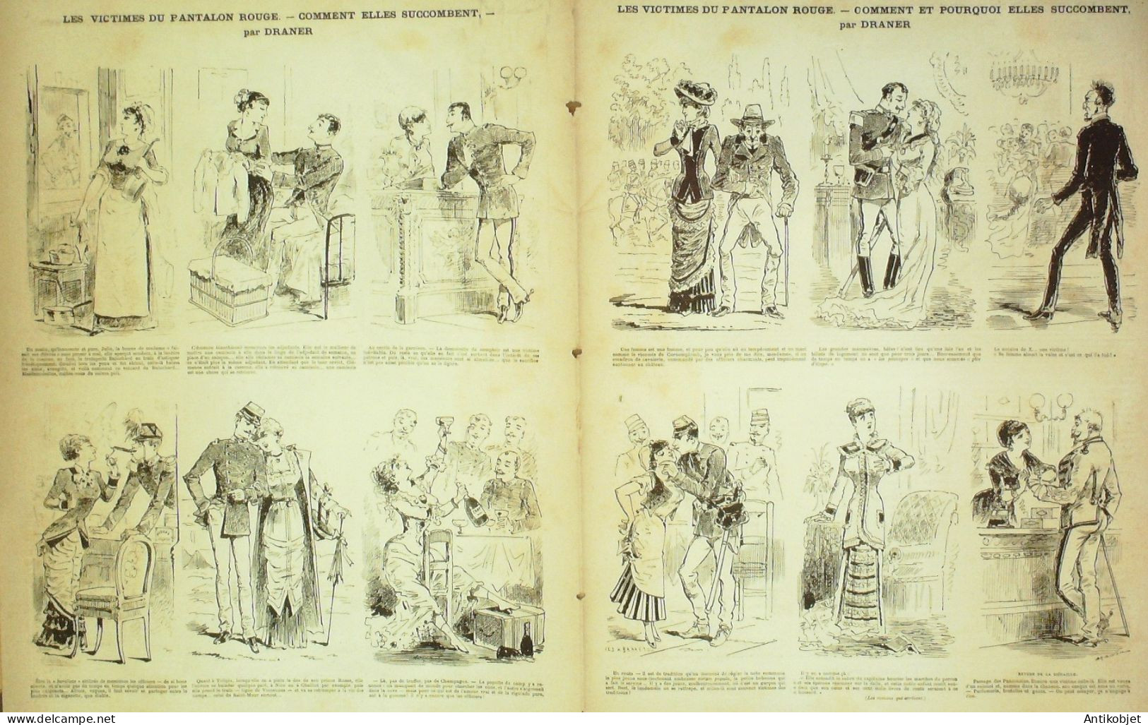 La Caricature 1882 N°109 Victimes Du Pantalon Rouge Draner Marchande De Poisson Loys - Revistas - Antes 1900