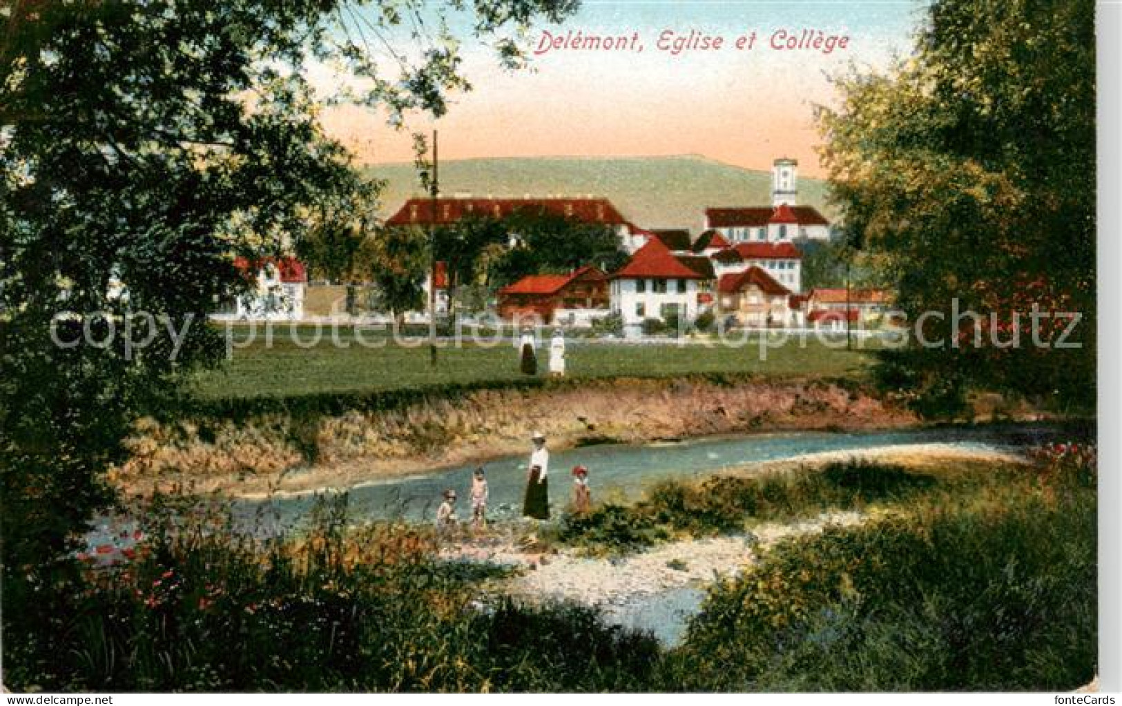 13850973 Delemont Delsberg JU Eglise Et College  - Sonstige & Ohne Zuordnung