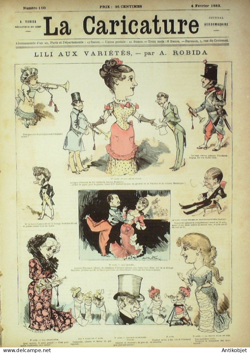 La Caricature 1882 N°110 Lili Aux Variétés Robida Carnaval Loys - Revues Anciennes - Avant 1900