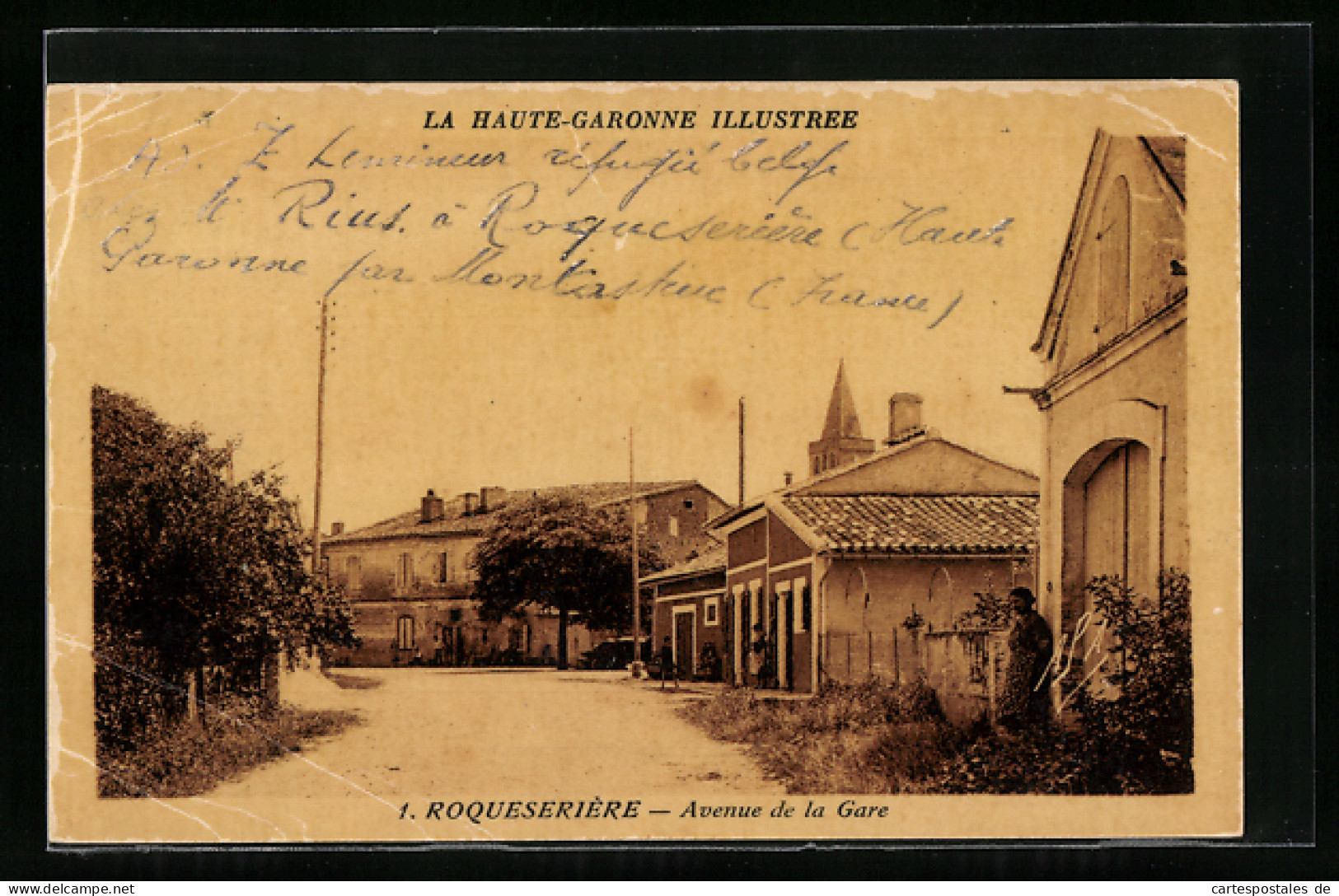 CPA Roqueserière, Avenue De La Gare, Vue De La Rue  - Sonstige & Ohne Zuordnung