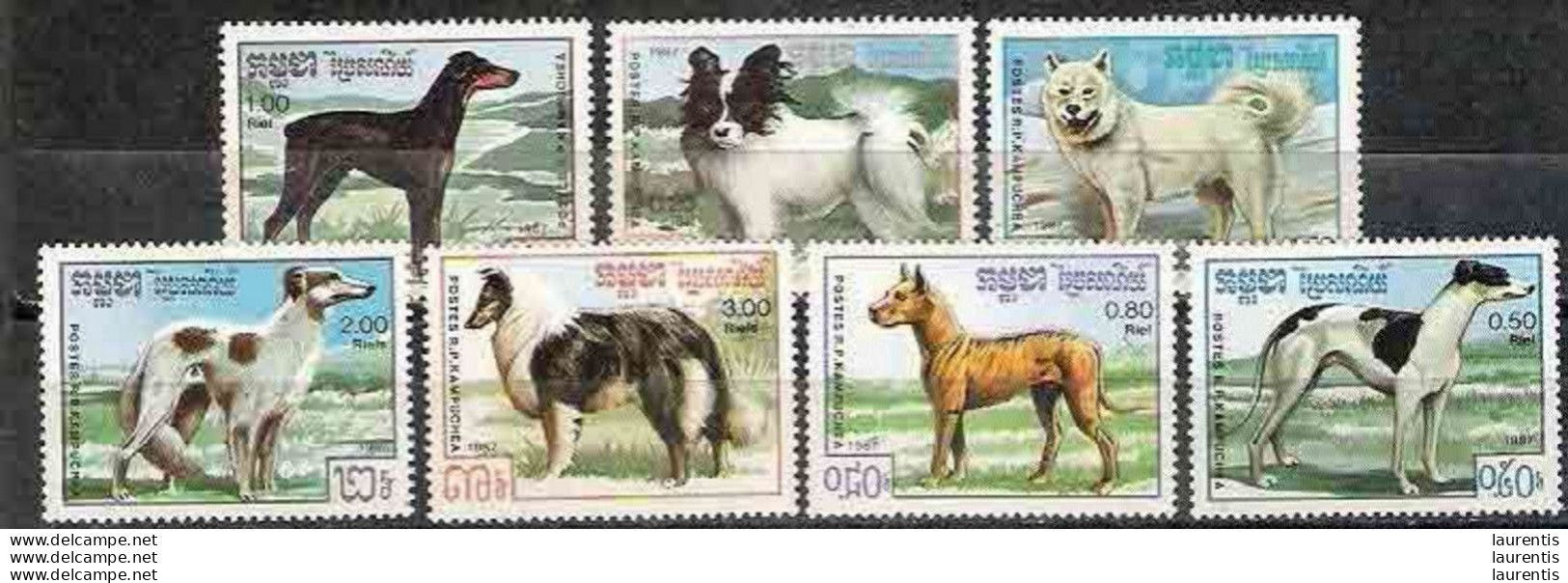 232  Dogs - Chiens - Kampuchea 719-25  MNH - 2,00 . - Dogs