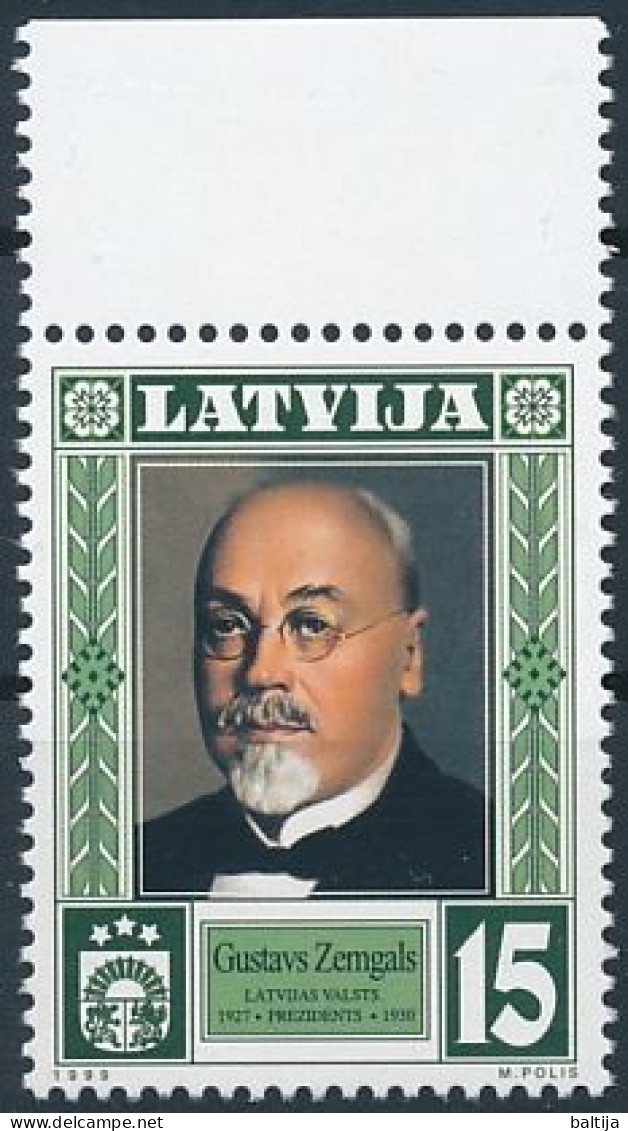 Mi 512 ** MNH / 2nd Latvian President Gustavs Zemgals / Head Of State - Lettland