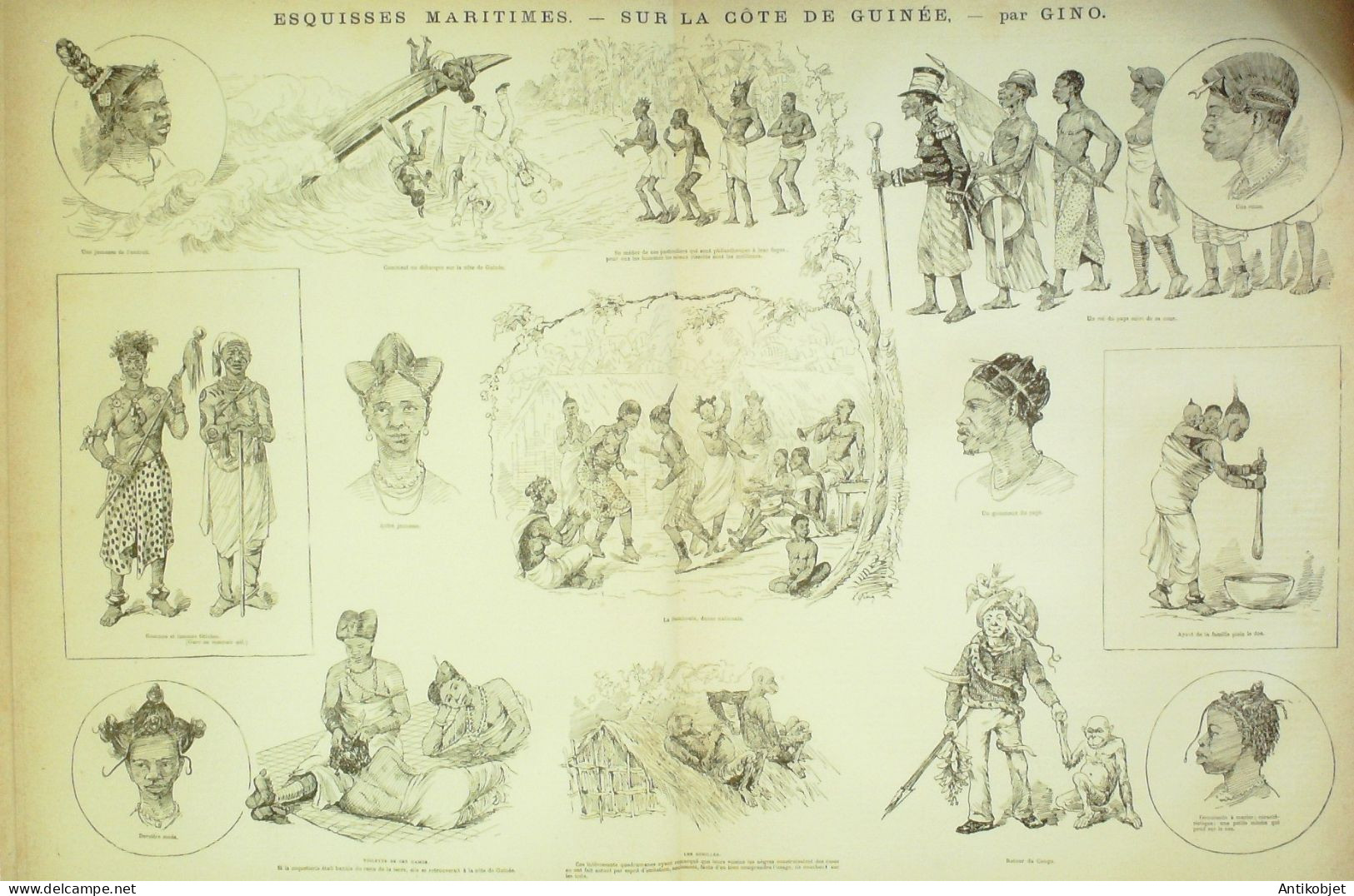 La Caricature 1882 N°112 Costumes Du Monde Robida Jours Gras Draner La Guinée Gino - Magazines - Before 1900