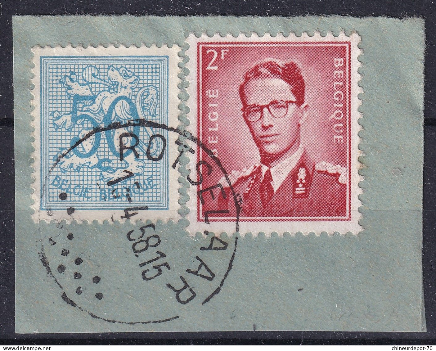 Timbres Belge PETIT LION & ROI MARCHAND  CACHET ROTSELAAR - Gebruikt