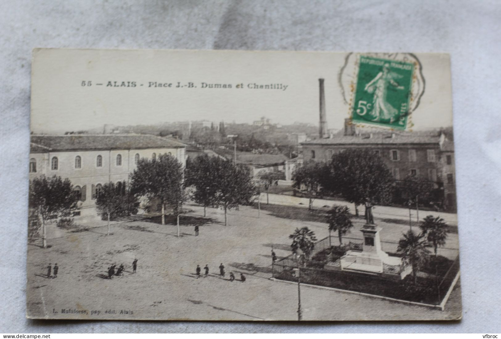 Cpa 1916, Alais, Alès, Place JB Dumas Et Chantilly, Gard 30 - Alès