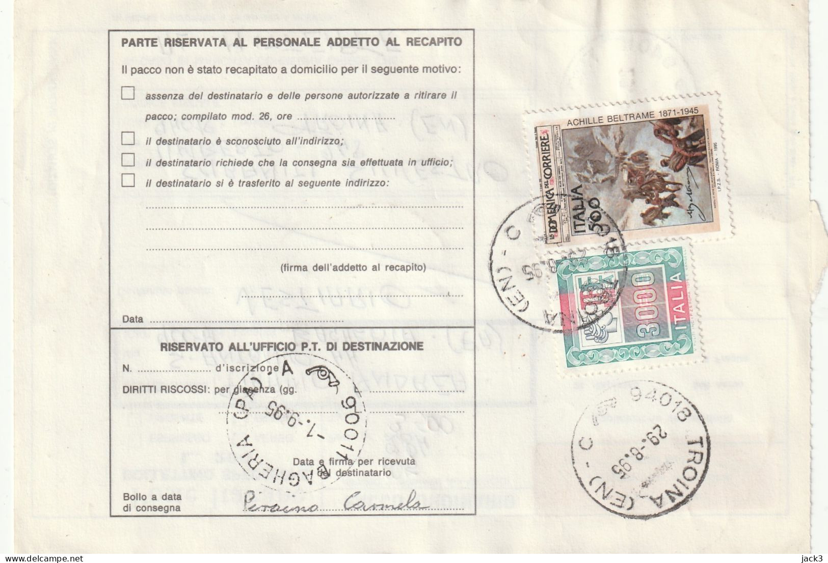 BOLLETTINO POSTALE -  ALB. - Postal Parcels