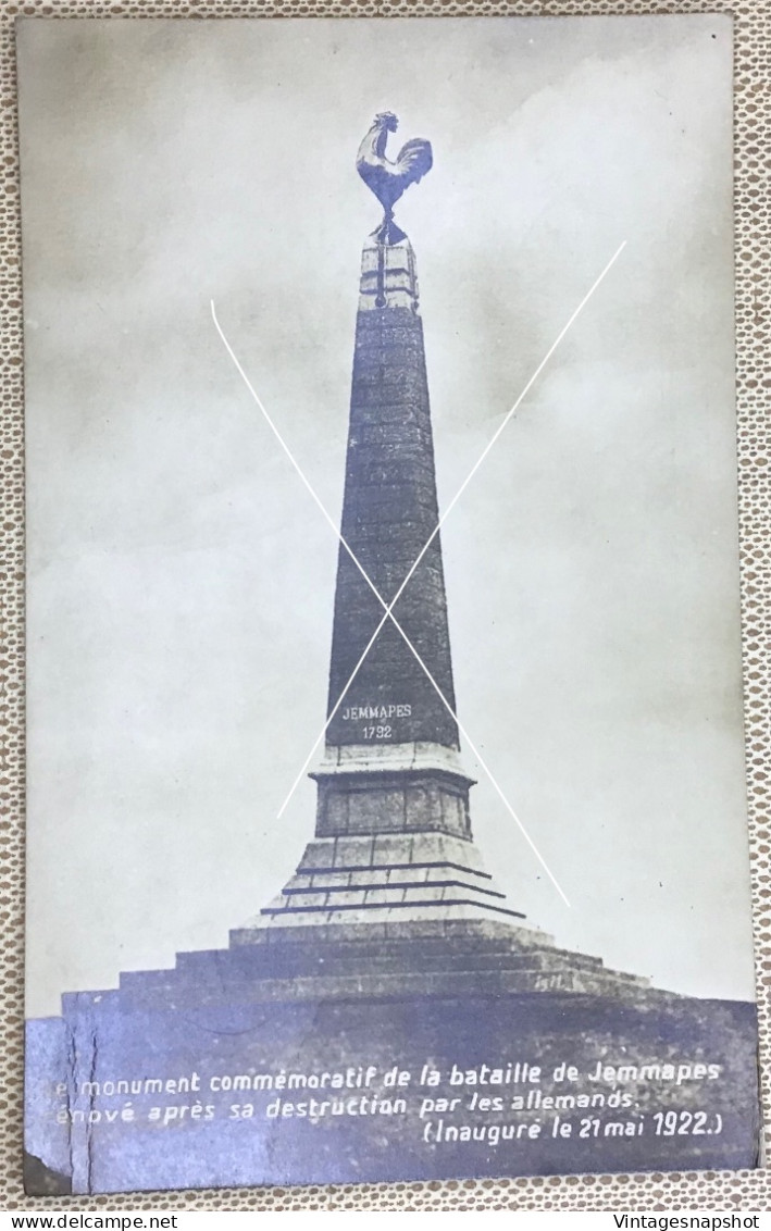 JEMAPPES Mons Le Monument Rénové Après Destruction Par Allemands Ww1 CP édit Rorive-Vannuffelle 1922 - Mons