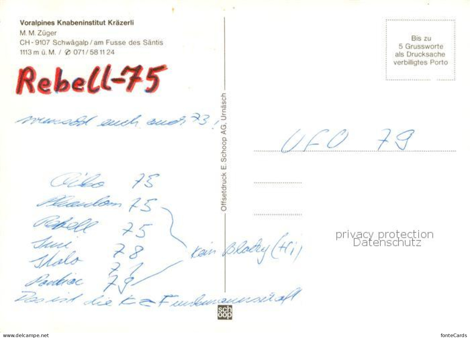 13842962 Schwaegalp AR Voralpines Knabeninstitut Kraezerli Schwaegalp AR - Autres & Non Classés
