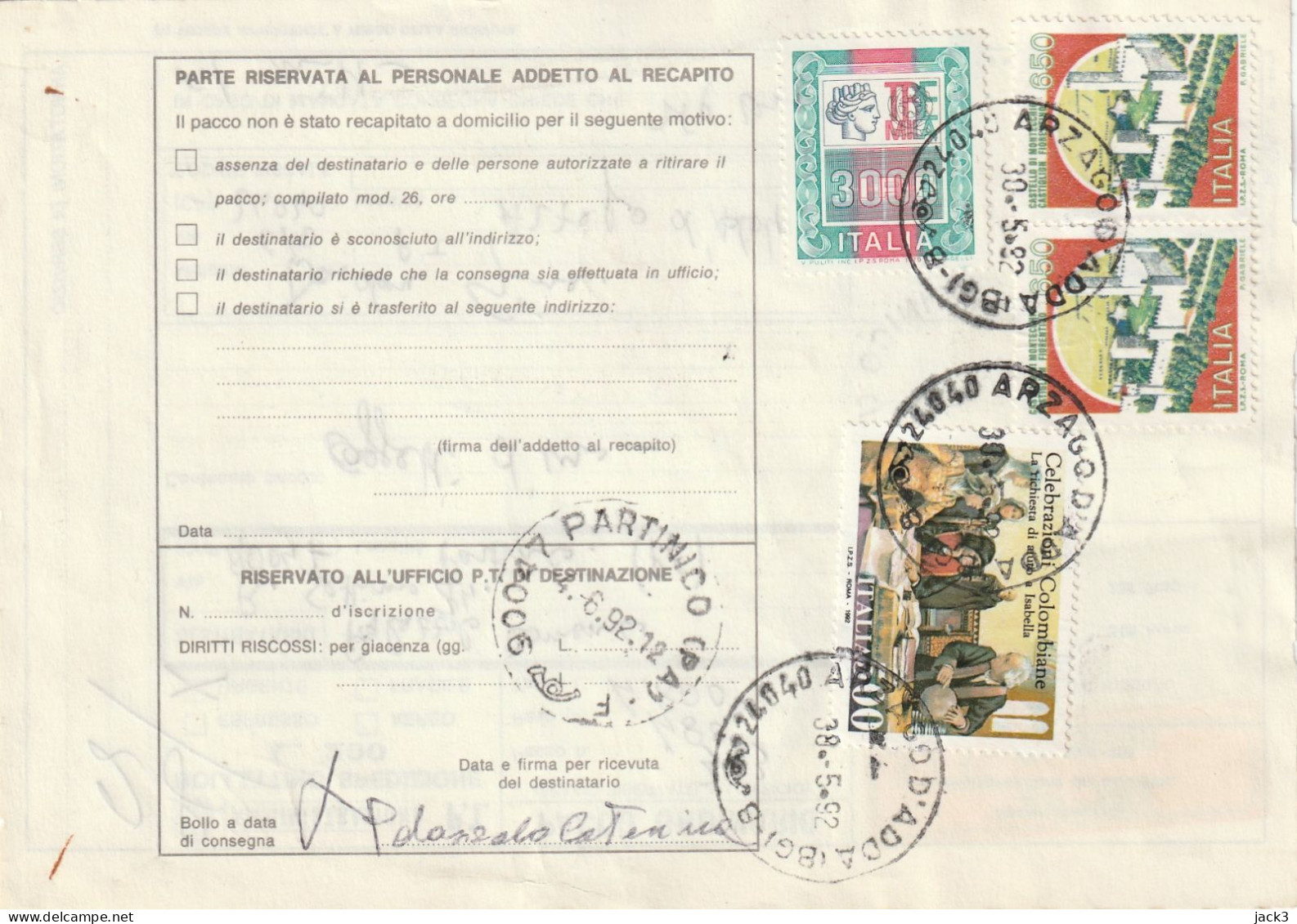 BOLLETTINO POSTALE -  ALB. - Postal Parcels