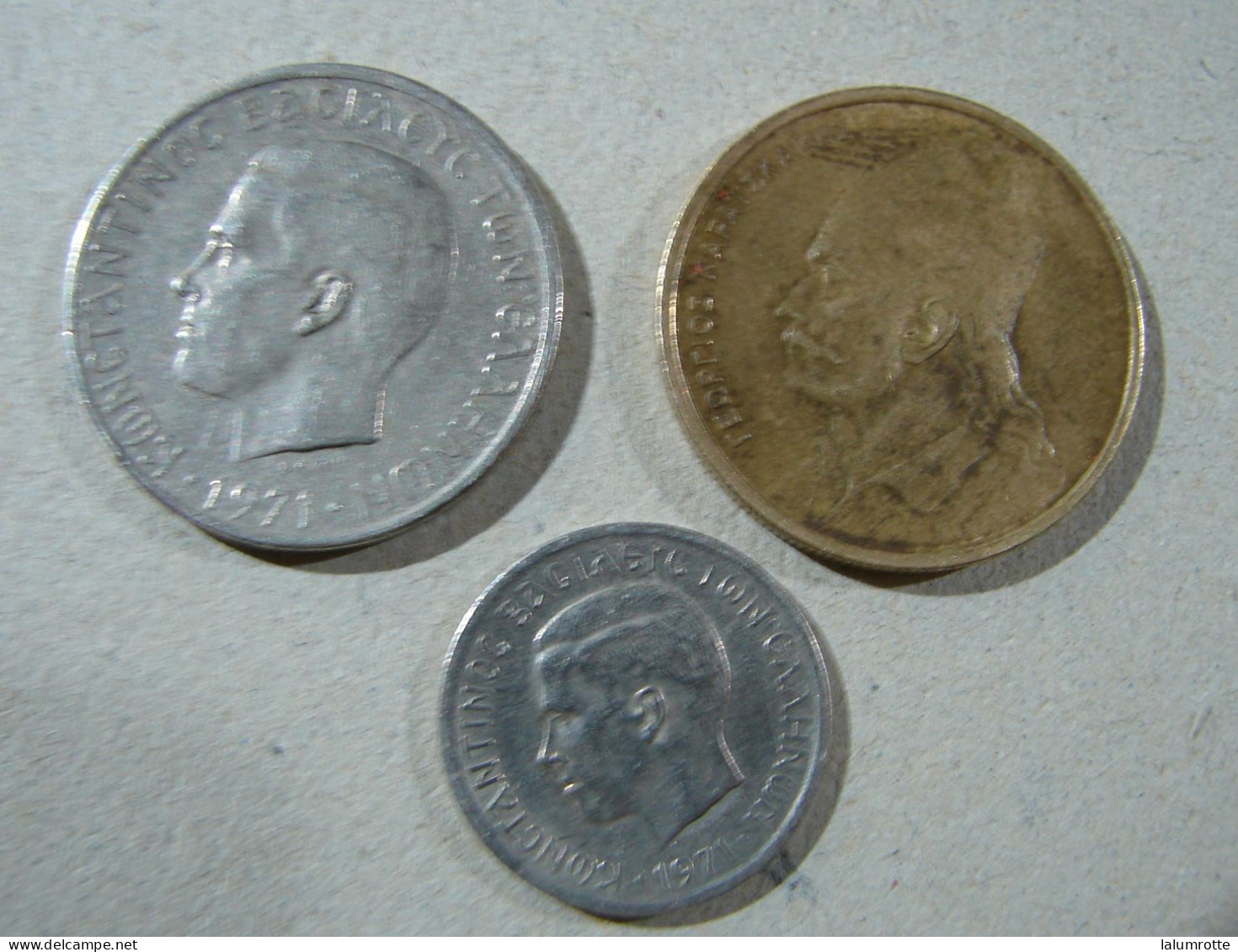 Monnaie.19. 2 Drachma 1971 Et 1976 Et 50 Lepta 1967 - Grecia