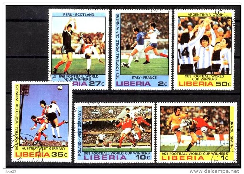 (!) Liberia  - ARGENTINA  1978 - FIFA World Cup, SOCCER , FOOTBALL   WINNERS Full Used. - Liberia