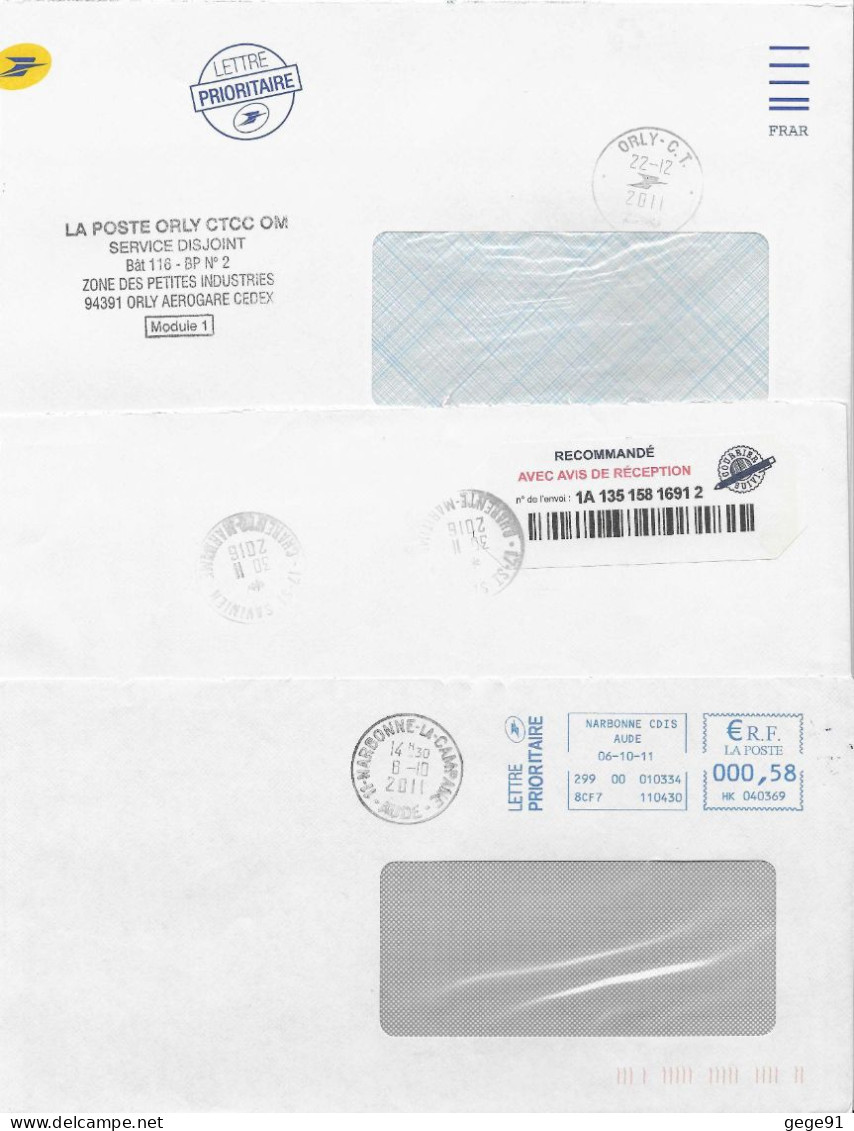 Cachets Manuels _ Lot De 10 Lettres - Manual Postmarks