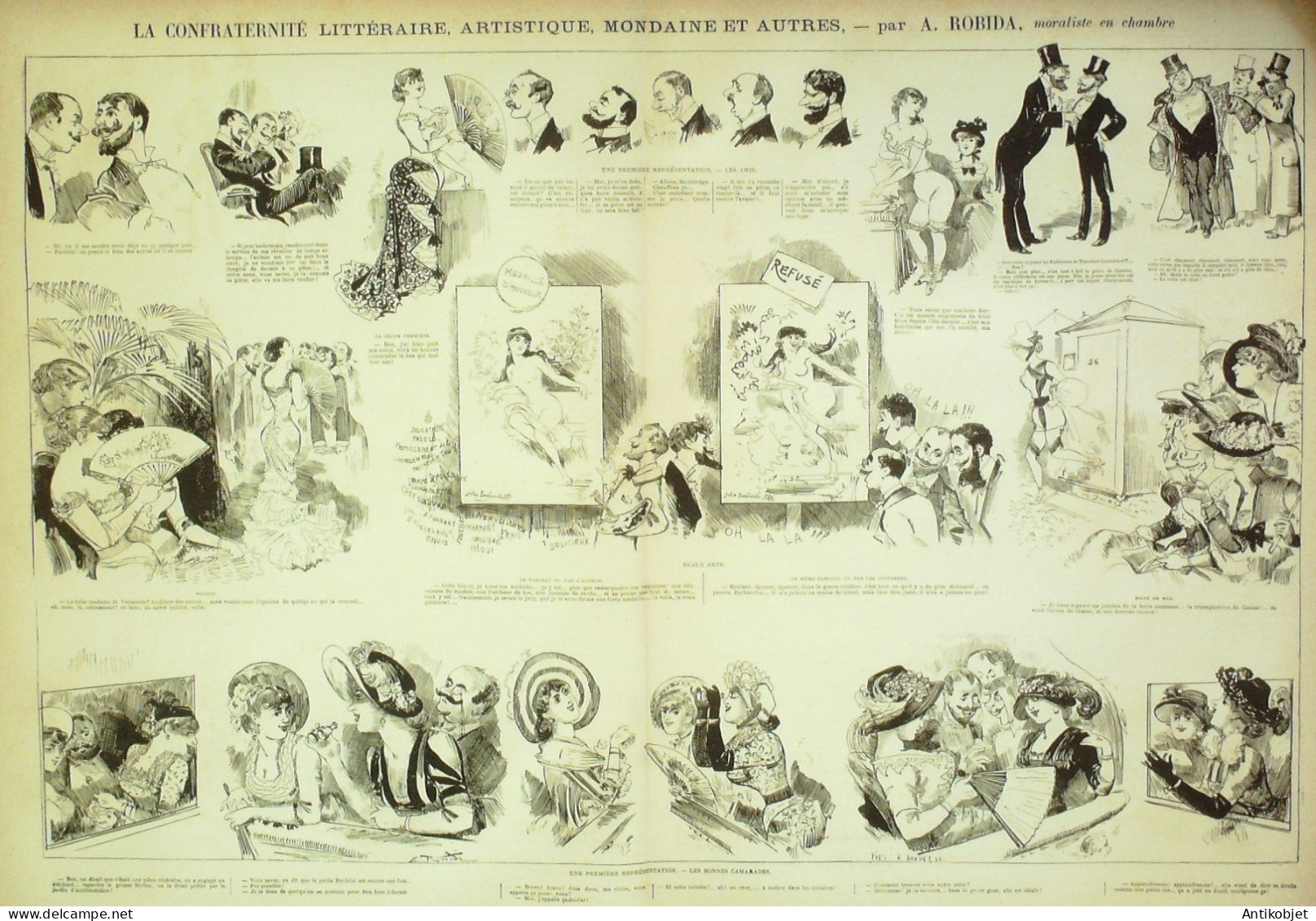 La Caricature 1882 N°113 Confraternité Artistique Littéraire Robida M Grippeliard Trock - Zeitschriften - Vor 1900