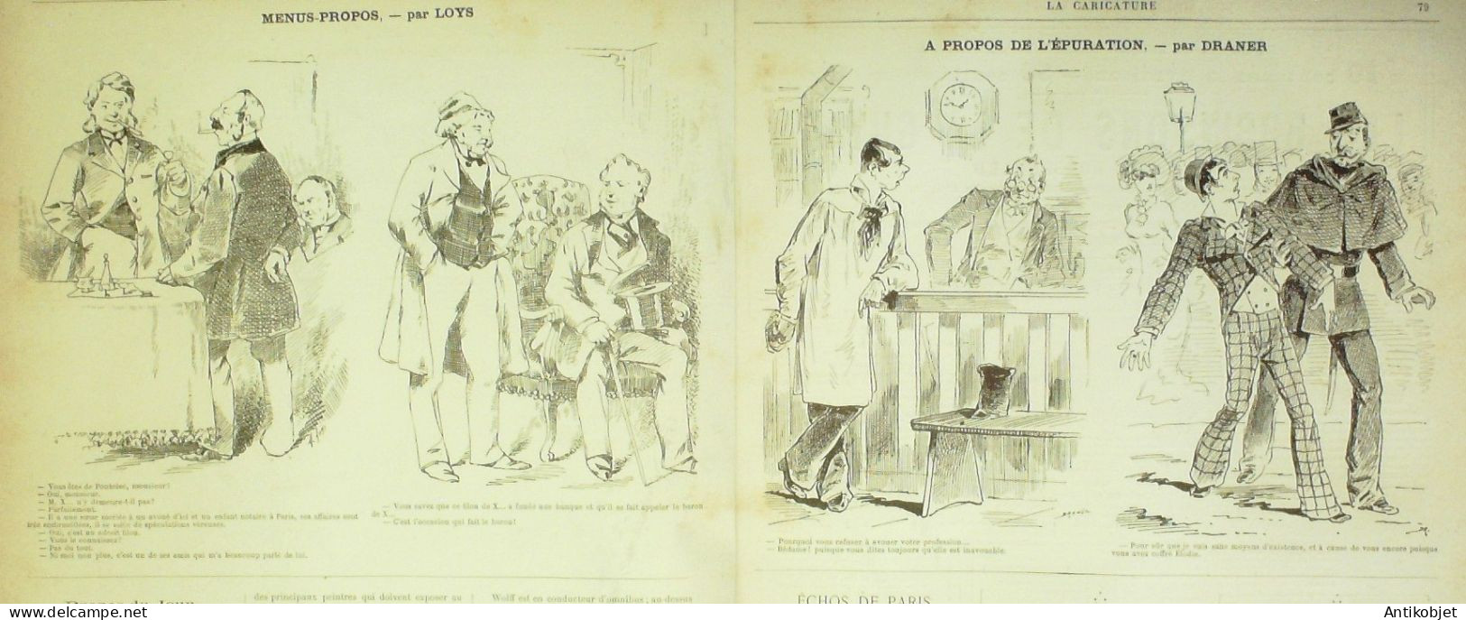 La Caricature 1882 N°114 La Razzia Au Marchi Corbineau Draner L'épuration Draner - Revues Anciennes - Avant 1900