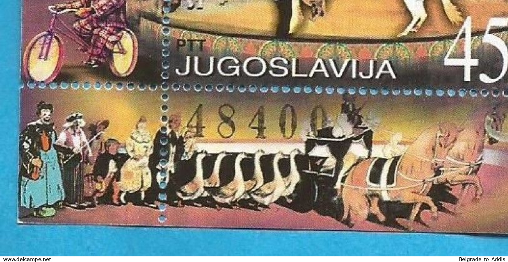 A Bundle Of 100 Yugoslavia Mi.Block 53 Souvenir Sheet ERROR PROOF Without Serial Number MNH / ** 2002 Europa Circus - Nuevos