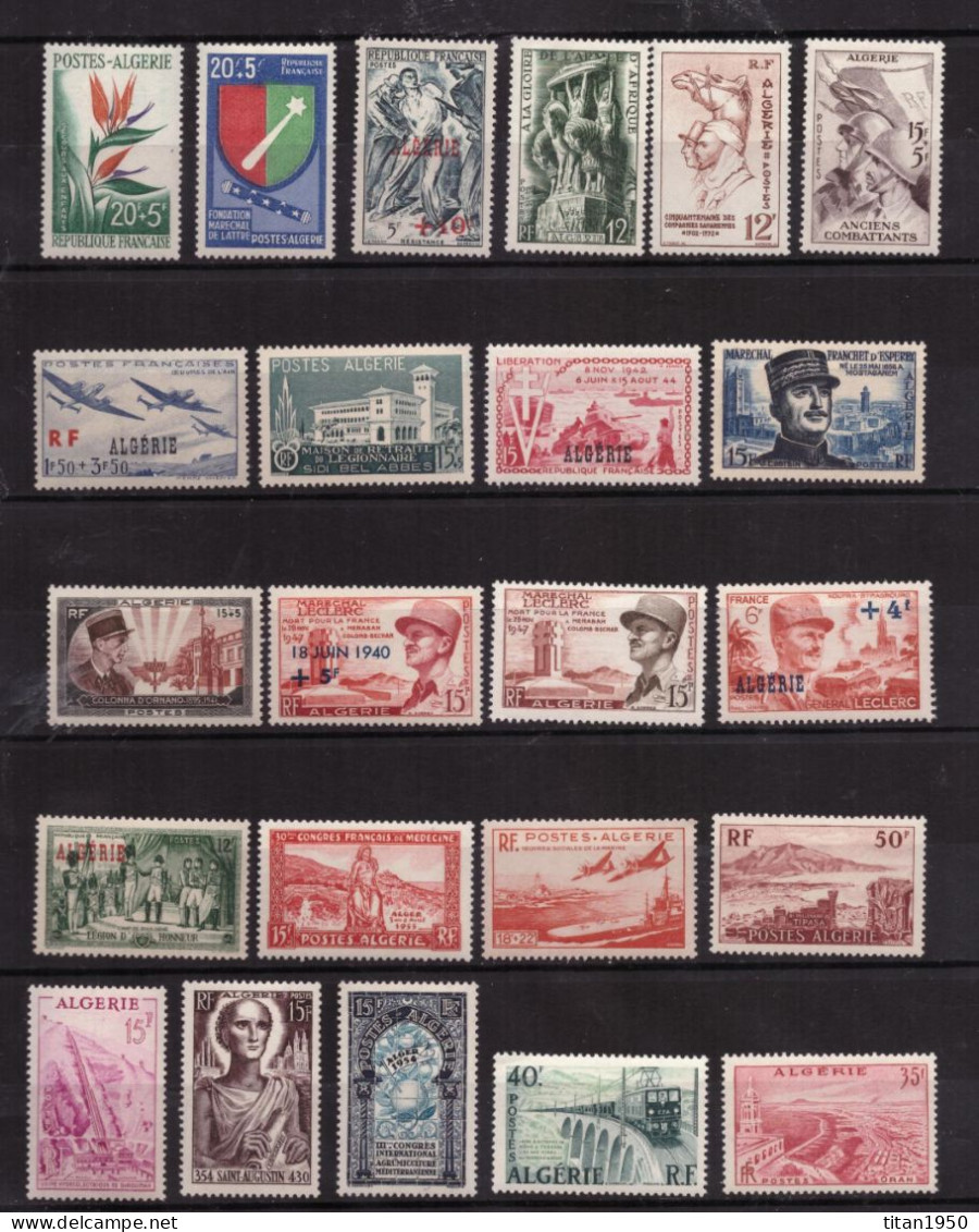 Algérie - 1946-58 - Divers  - Lot De 23 Timbres Neufs ** Cote 70,50 € - Neufs