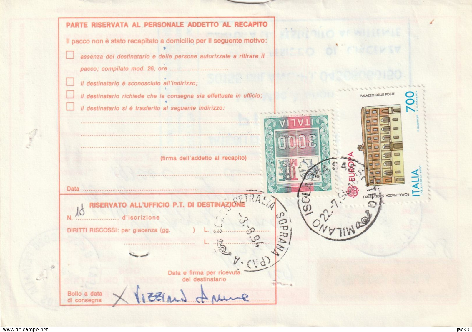 BOLLETTINO POSTALE -  ALB. - Postal Parcels