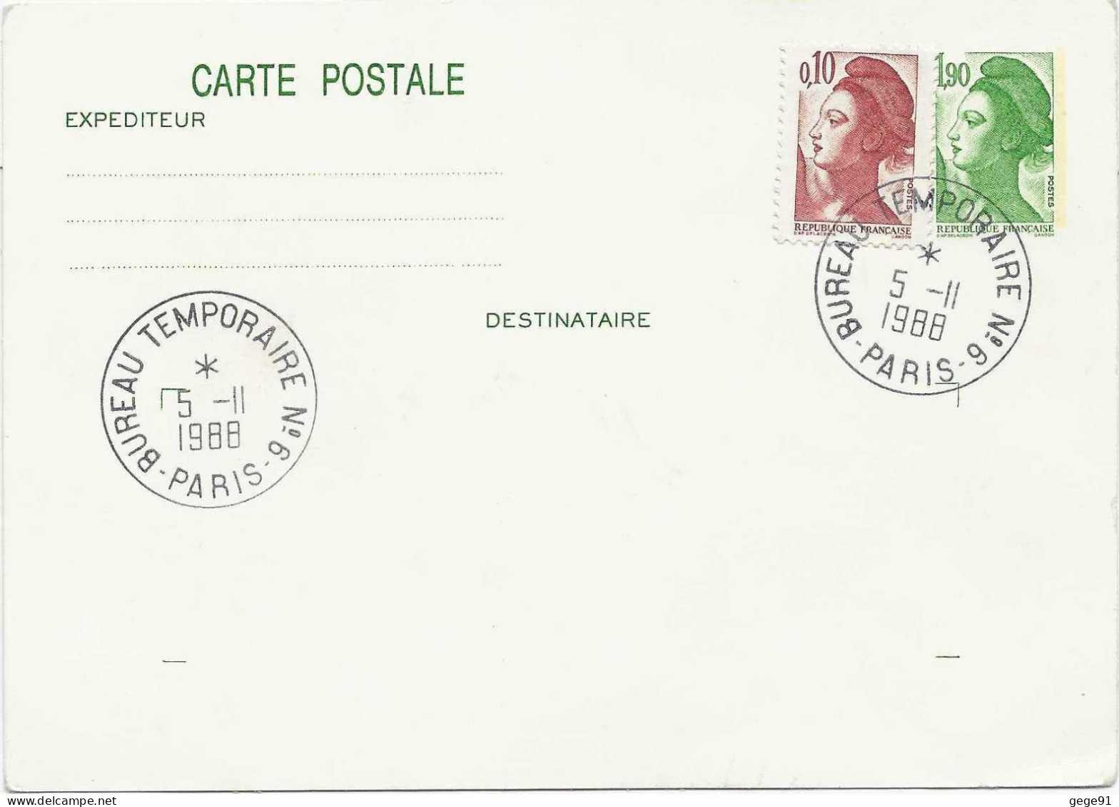 Cachet Manuel - Bureau Temporaire N°6 - Paris - Matasellos Manuales