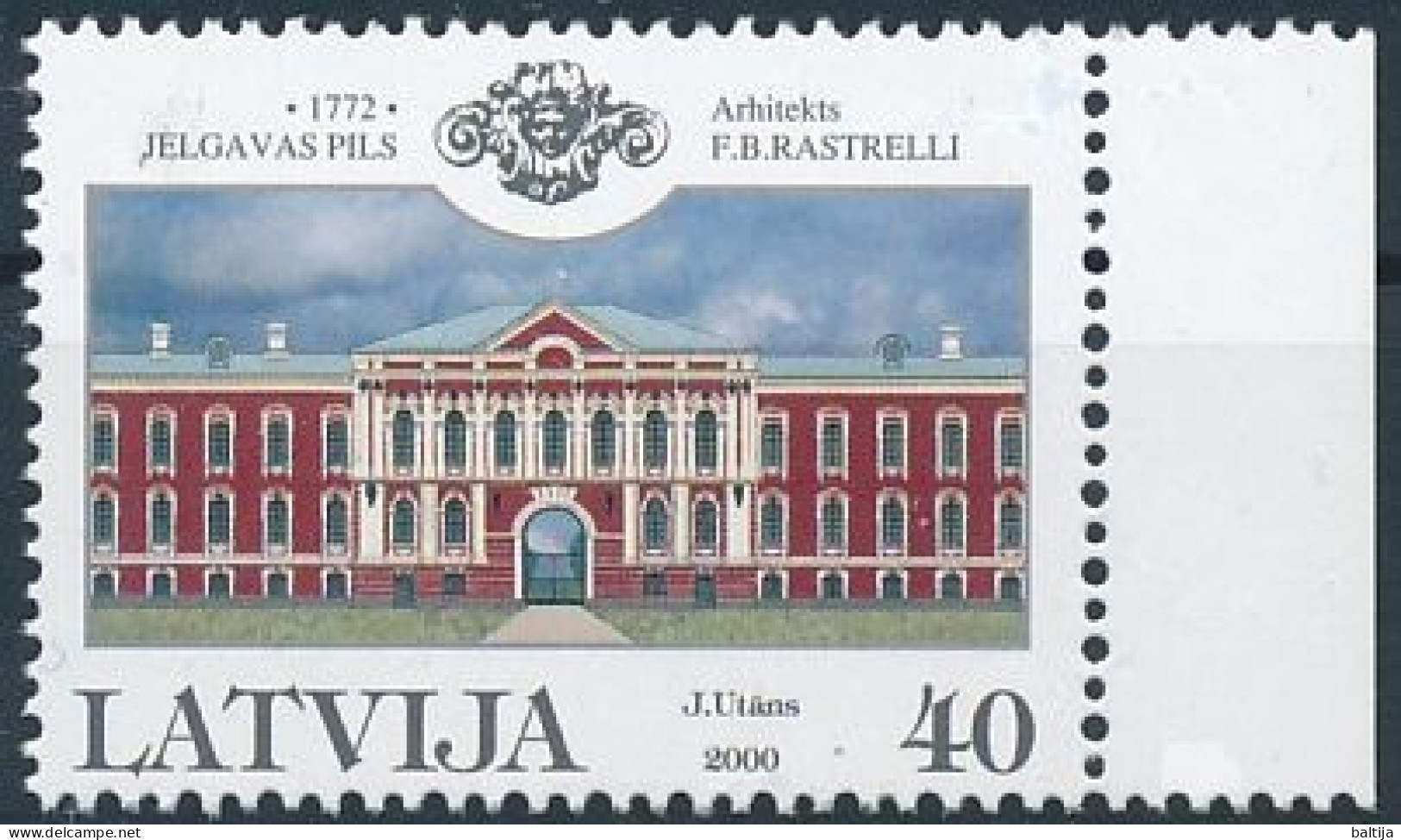 Mi 527 C ** MNH / Jelgava Palace, Architecture, Bartolomeo Rastrelli - Lettonie