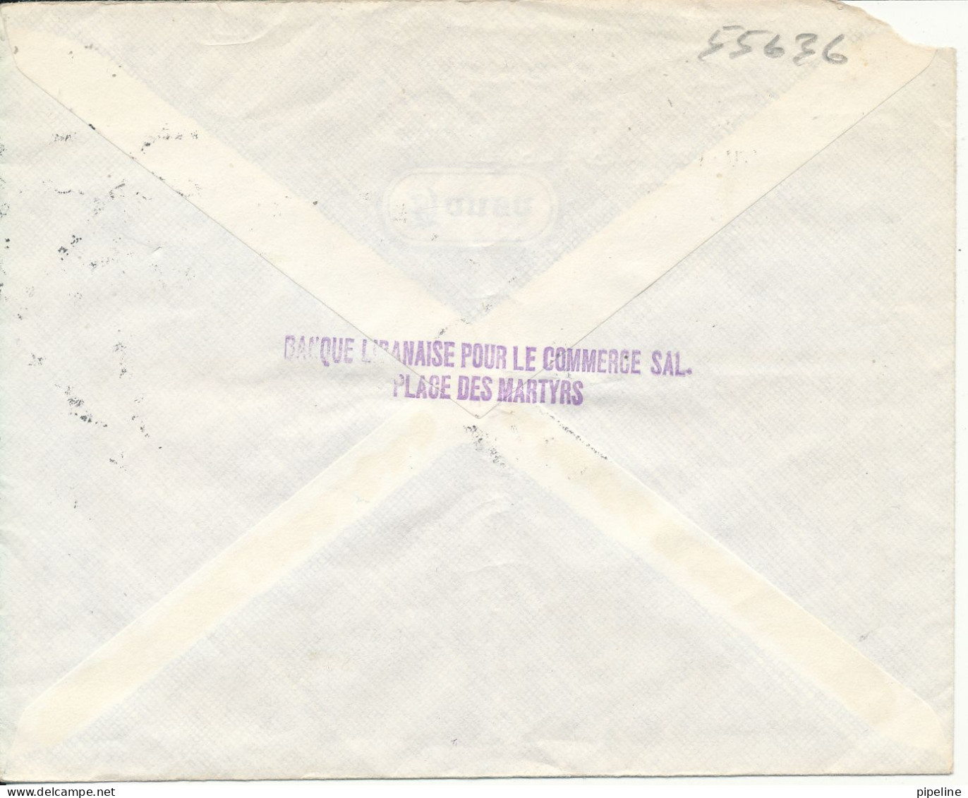 Lebanon Registered Bank Cover Sent Air Mail To Denmark 1971 Single Franked - Lebanon