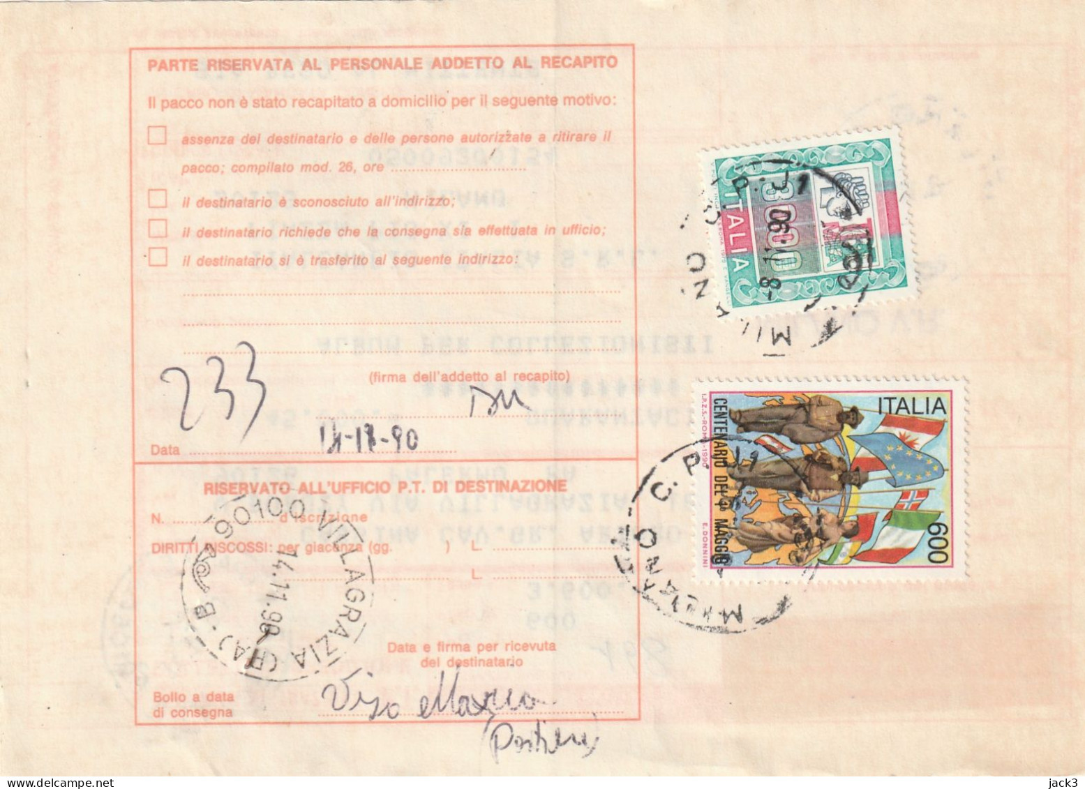 BOLLETTINO POSTALE -  ALB. - Postal Parcels