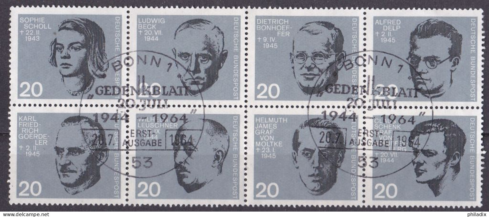 BRD 1964 Mi. Nr. 431-438 Eckrand ZD Aus Block 2 O/used Ersttagstempel (BRD1-3) - Gebraucht