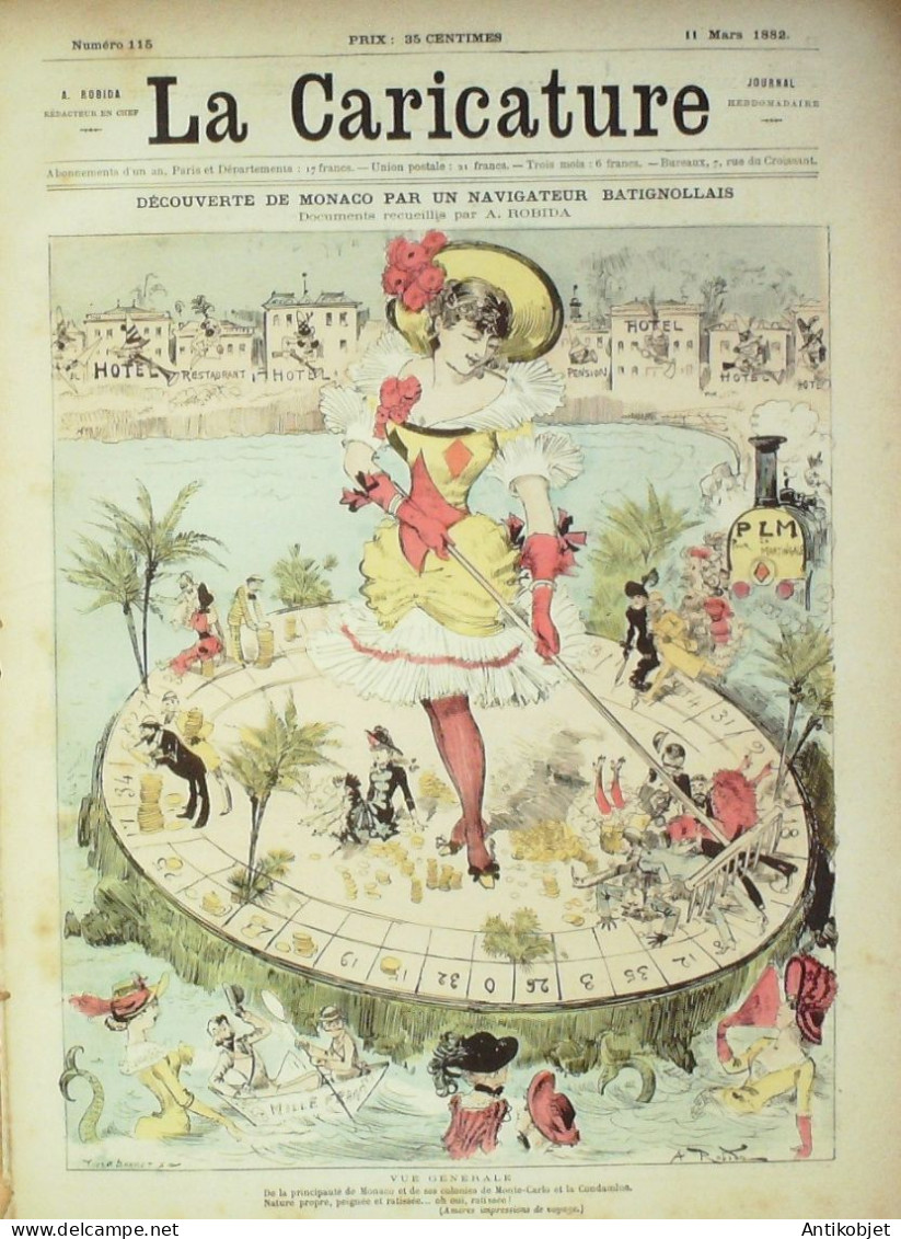 La Caricature 1882 N°115 Monaco Robida Barret Pavage Draner - Zeitschriften - Vor 1900