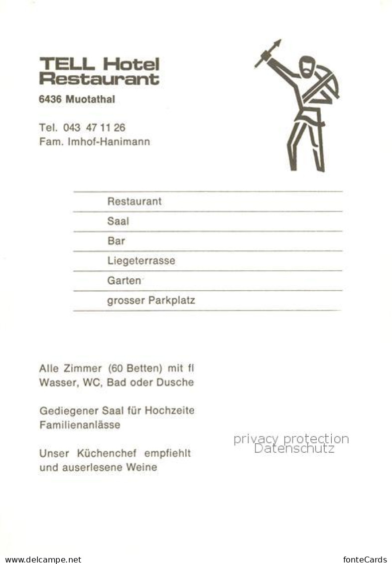 13837094 Muotathal SZ Tell Hotel Restaurant  - Other & Unclassified