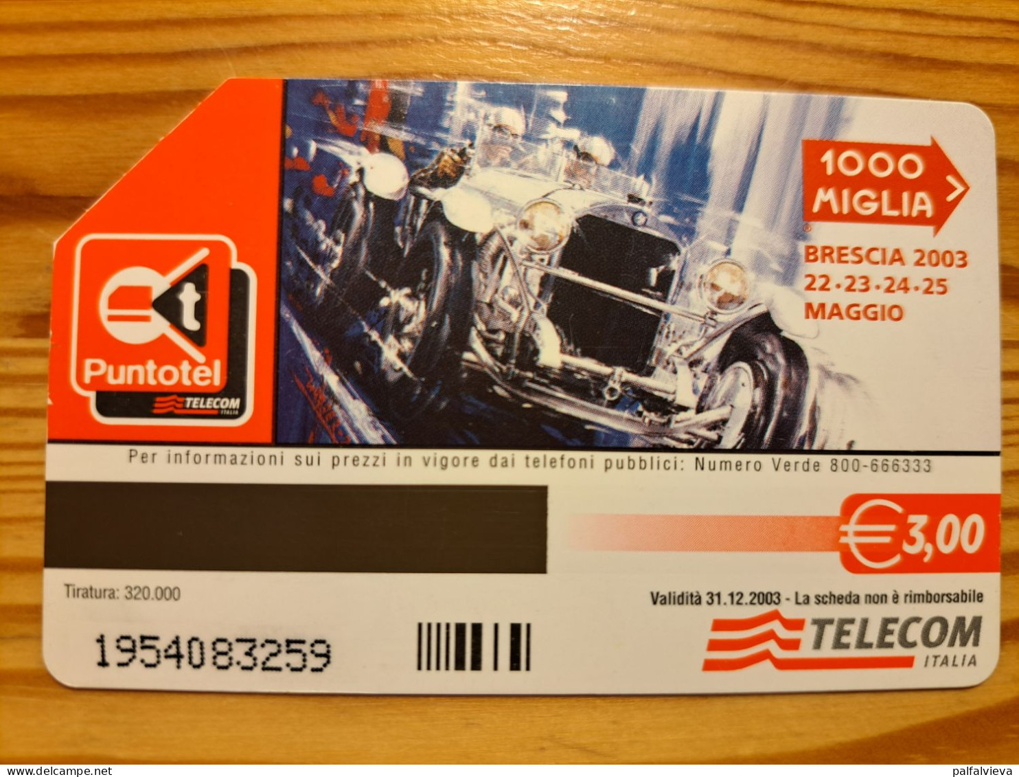 Phonecard Italy - 1000 Miglia, Car - Openbare Reclame