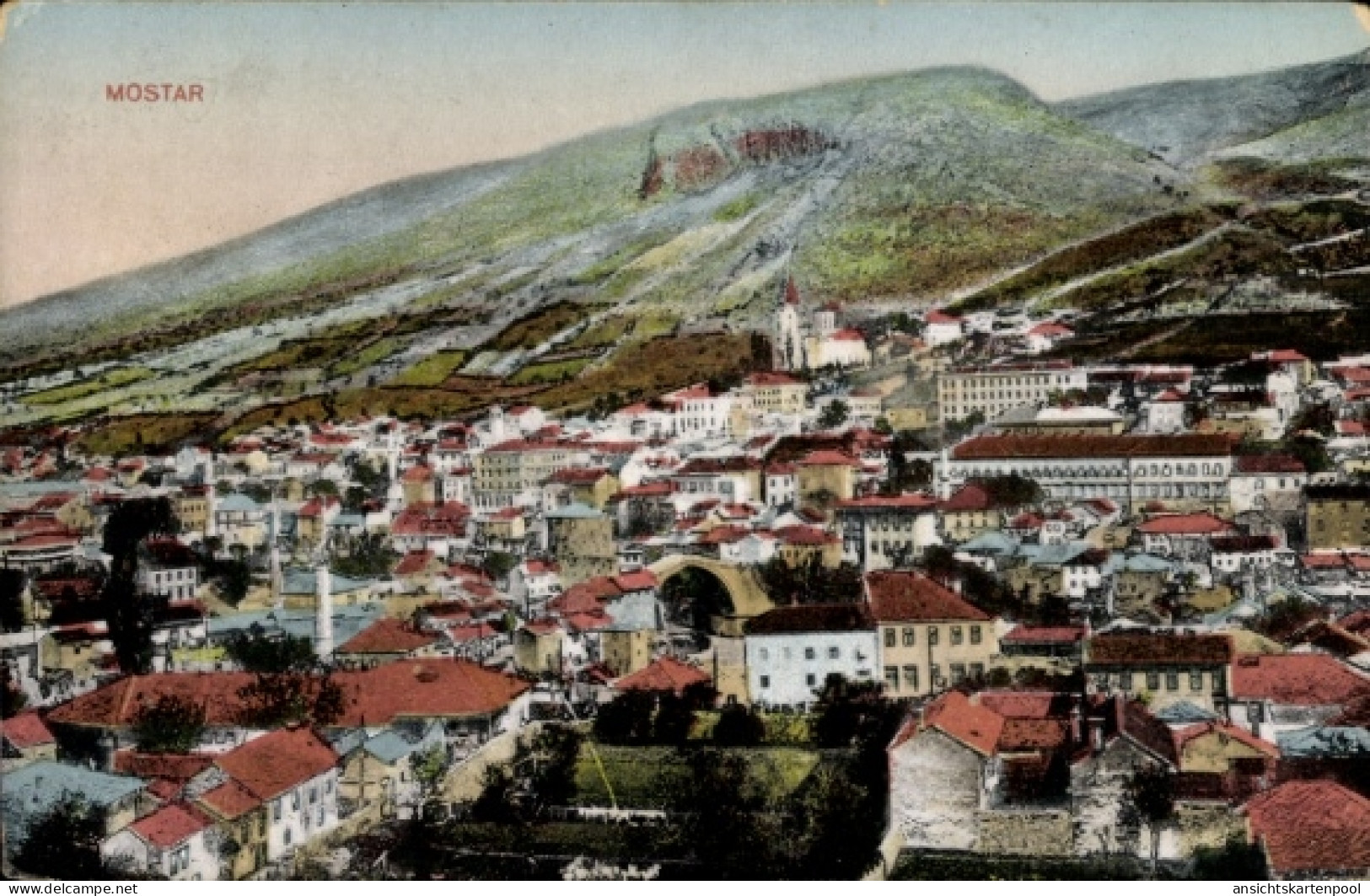 CPA Mostar Bosnien Herzegowina, Gesamtansicht - Bosnia Y Herzegovina