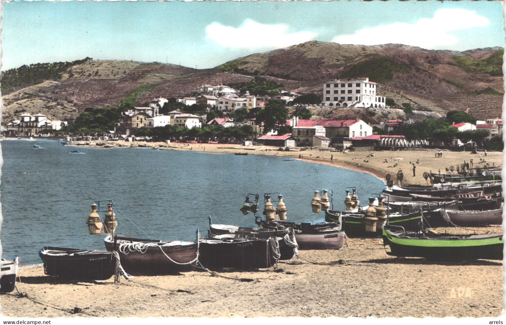 FR66 BANYULS SUR MER - APA 111 Colorisée - La Plage - Barques De Pêche Au Lamparo - Belle - Banyuls Sur Mer