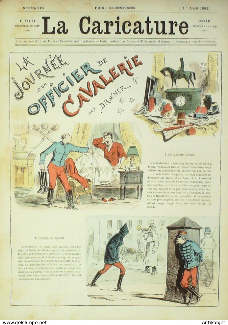 La Caricature 1882 N°118 Journbée D'officier De Cavalerie Draner - Revistas - Antes 1900