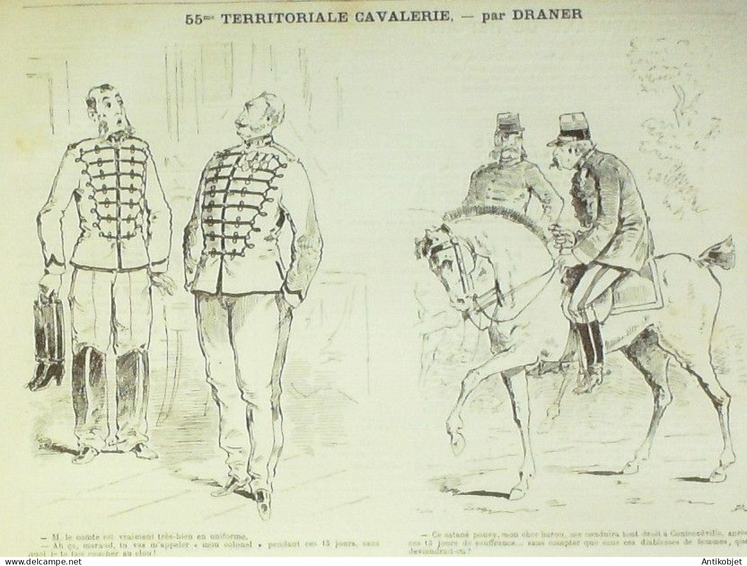 La Caricature 1882 N°118 Journbée D'officier De Cavalerie Draner - Revistas - Antes 1900