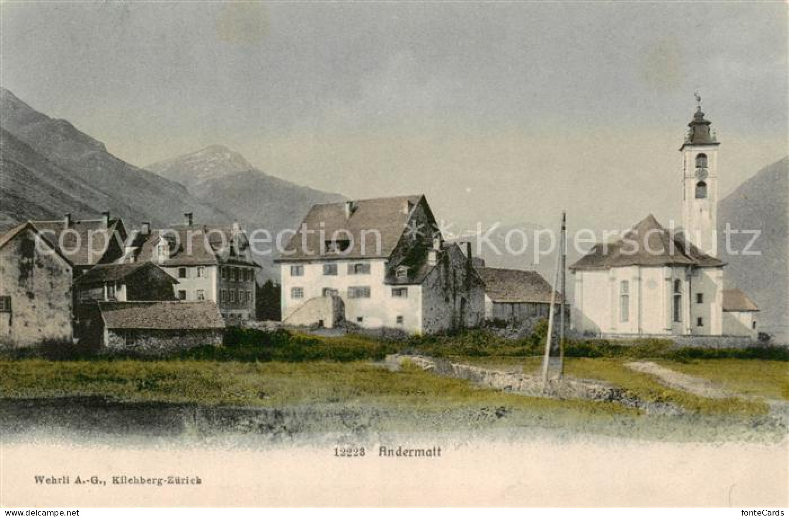 13832774 Andermatt UR Ortspartie Mit Kirche  - Autres & Non Classés