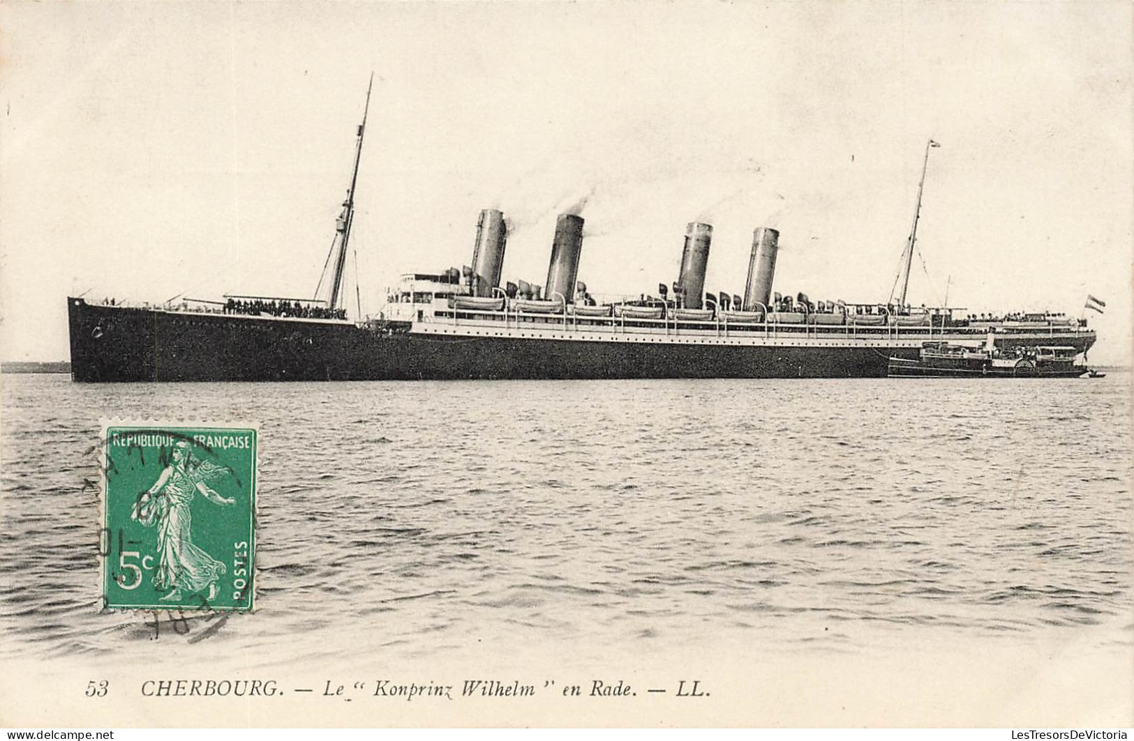 TRANSPORTS - Bateaux - Paquebots - Le "Le Konprinz Wilhelm" En Rade - L L - Carte Postale Ancienne - Paquebots