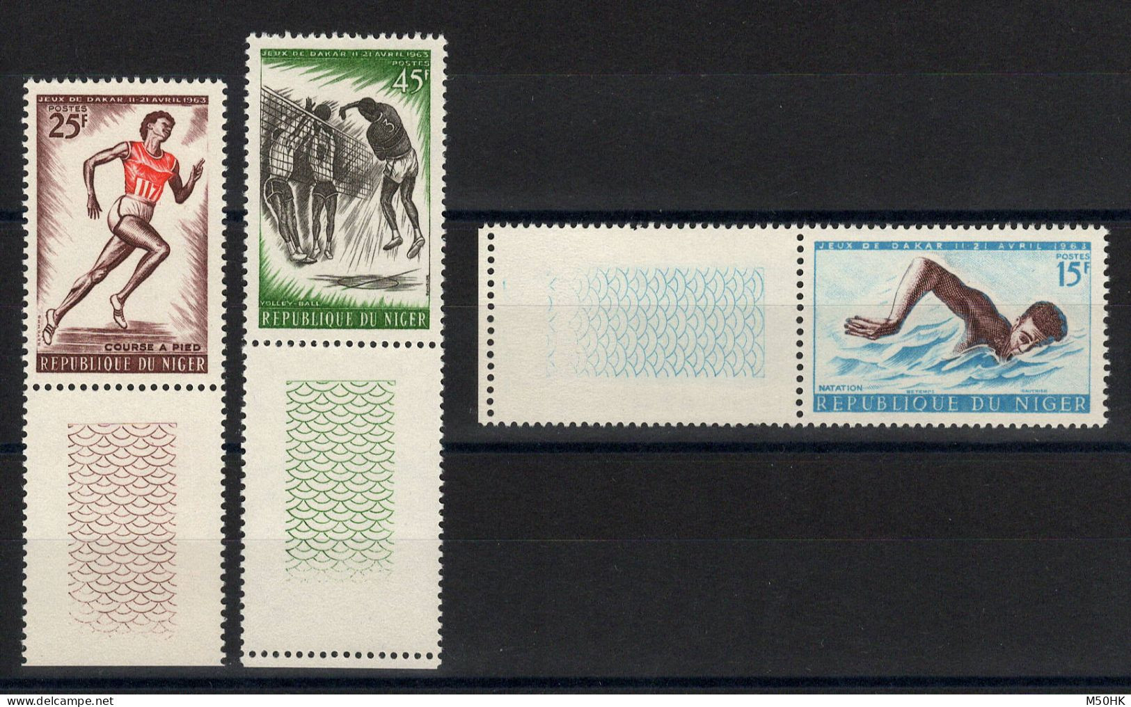 Niger - YV 120 à 122 N** MNH Luxe Complete , Jeux Sportifs à Dakar - Niger (1960-...)