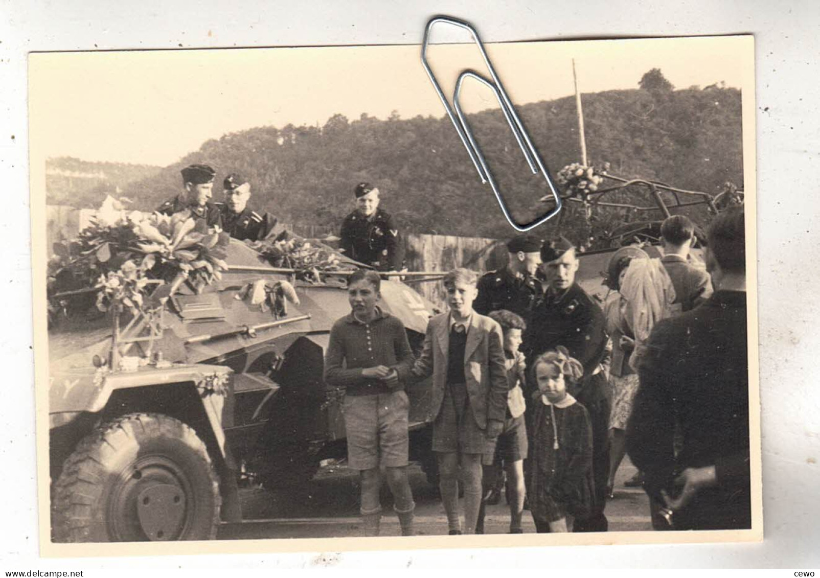 PHOTO CHAR TANK INVASION ALLEMAND EN AUTRICHE PANZERSPÄHWAGEN  Sd.Kfz. 222 - Guerra, Militares