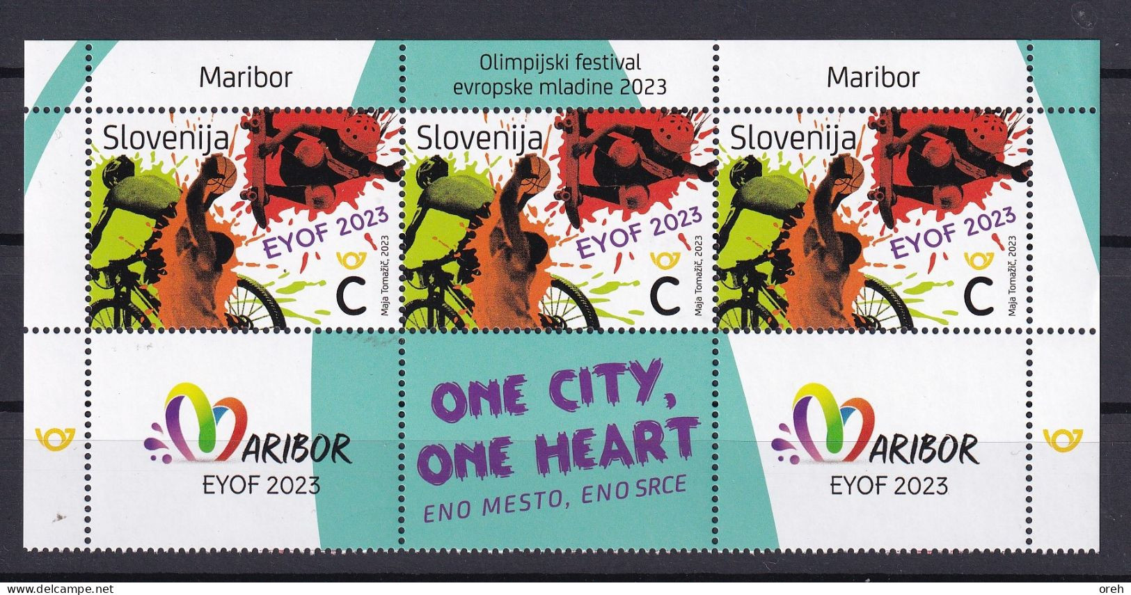 SLOVENIA  2023,EUROPEAN YOUTH OLYMPIC FESTIVAL,EYOF MARIBOR 2023,3V+WIGNETTE,,MNH - Slovénie
