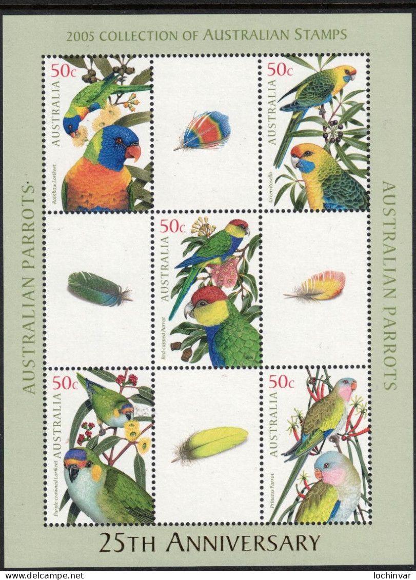 AUSTRALIA, 2005 PARROTS MINISHEET MNH - Mint Stamps