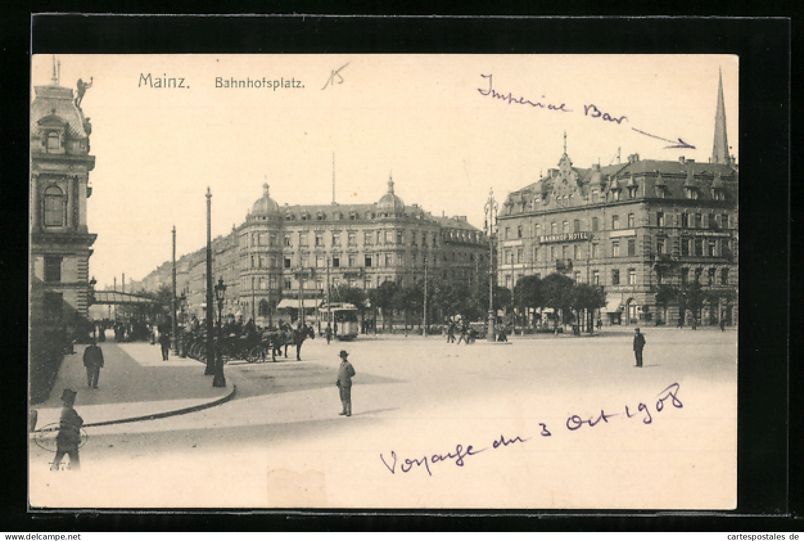 AK Mainz, Bahnhofsplatz Mit Bahnhof-Hotel  - Mainz