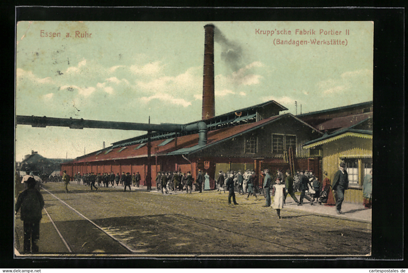 AK Essen A. Ruhr, Kruppsche Fabrik Portier II, Bandagen-Werkstätte  - Essen