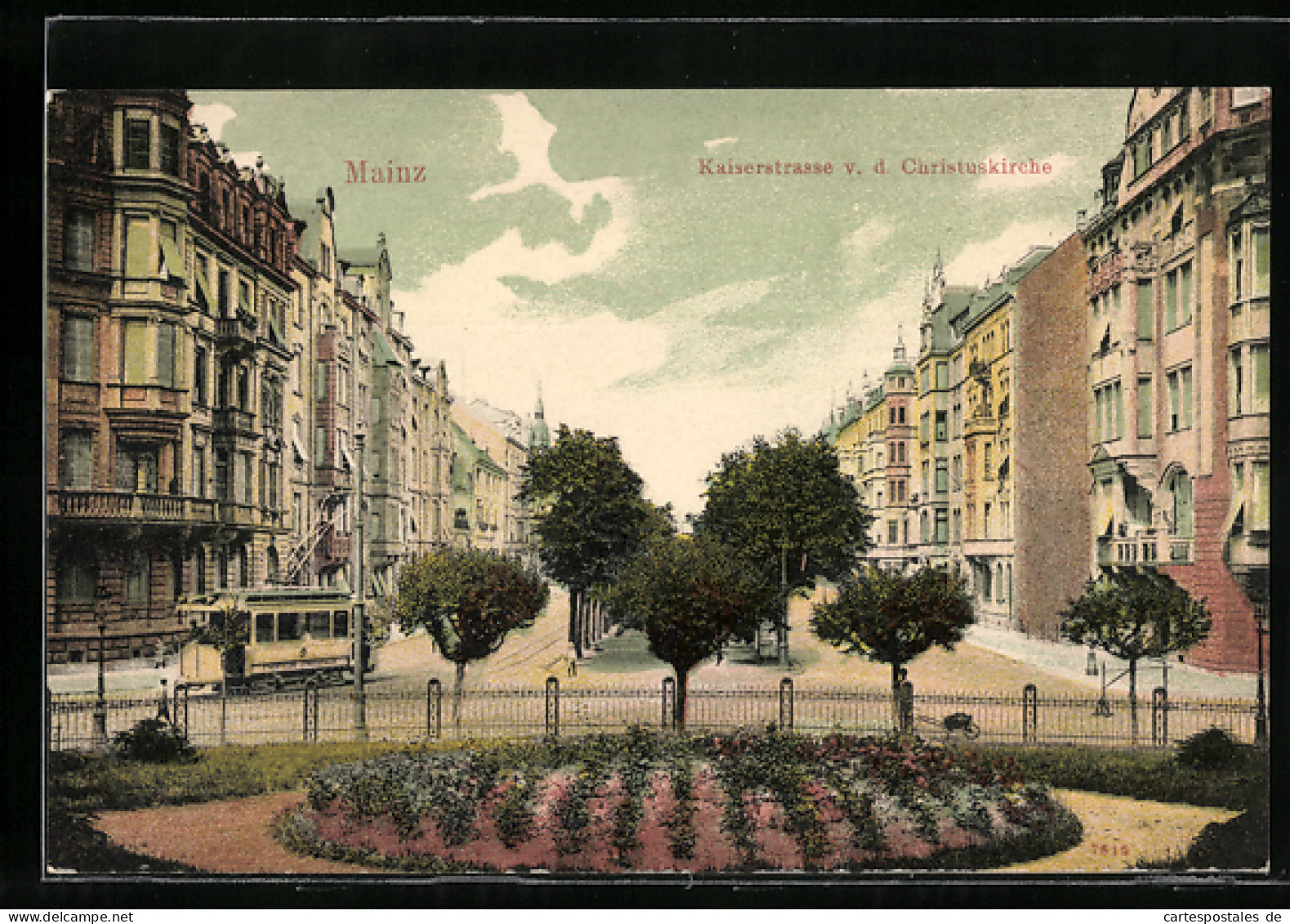 AK Mainz, Kaiserstrasse Mit Strassenbahn Von Der Christuskirche Aus Gesehen  - Mainz