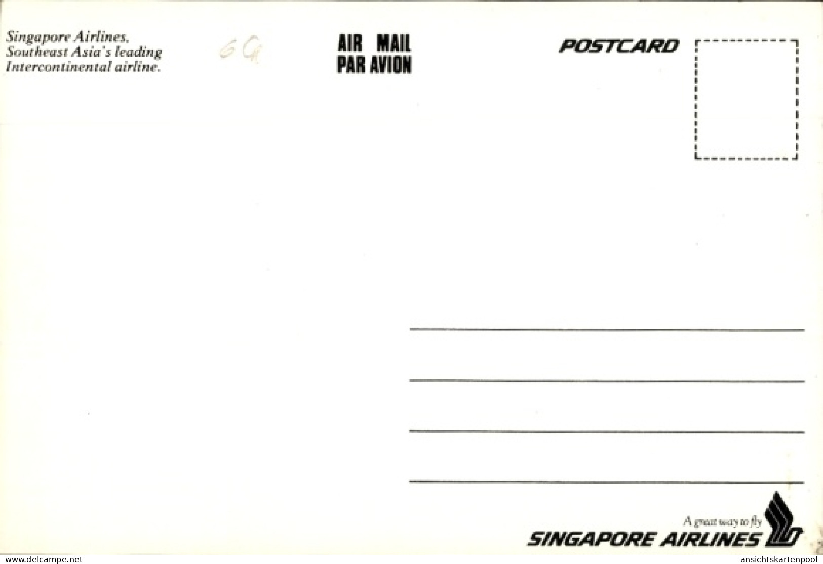 CPA Passagierflugzeug, Singapore Airlines - Autres & Non Classés
