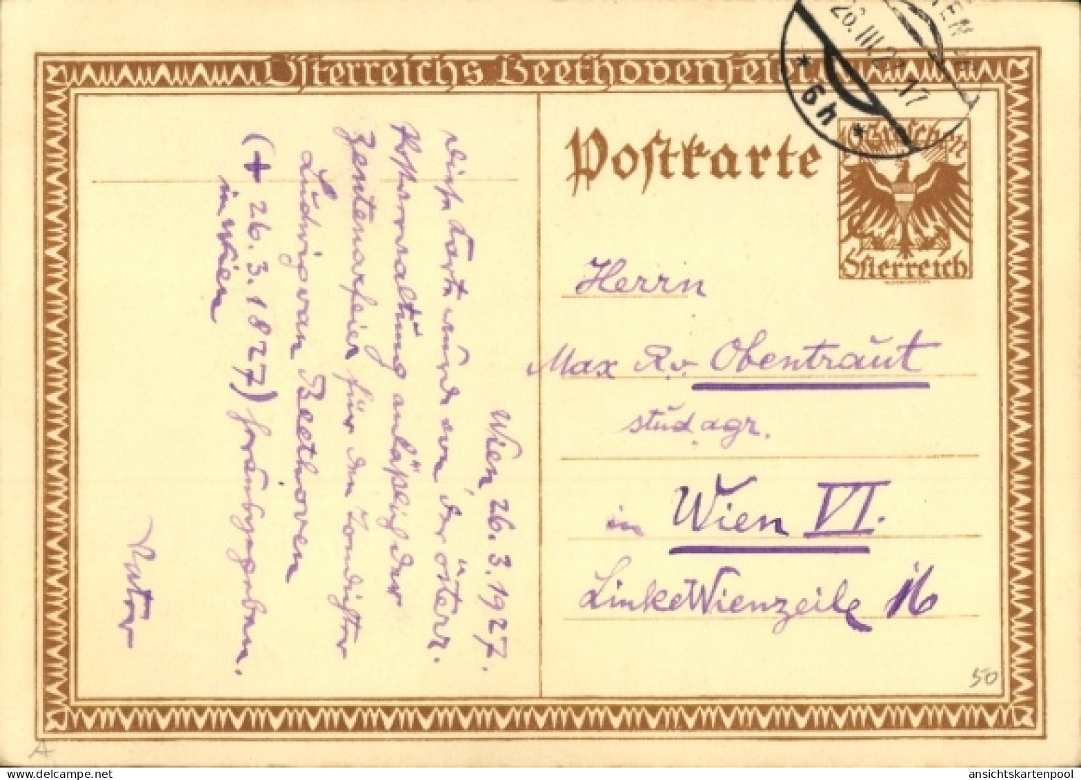 Entier Postal CPA Mödling In Niederösterreich, Komponist Ludwig Van Beethoven, Heiligenstadt - Personajes Históricos